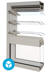 Dualair 1 Bay Open with fixed glass